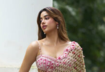 Janhvi Kapoor Stuns in Floral Bheegi Saree Photoshoot