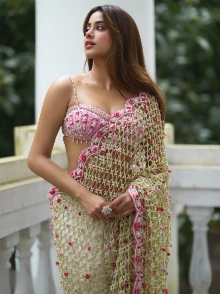 Janhvi Kapoor Stuns in Floral Bheegi Saree Photoshoot 7 Janhvi Kapoor 1