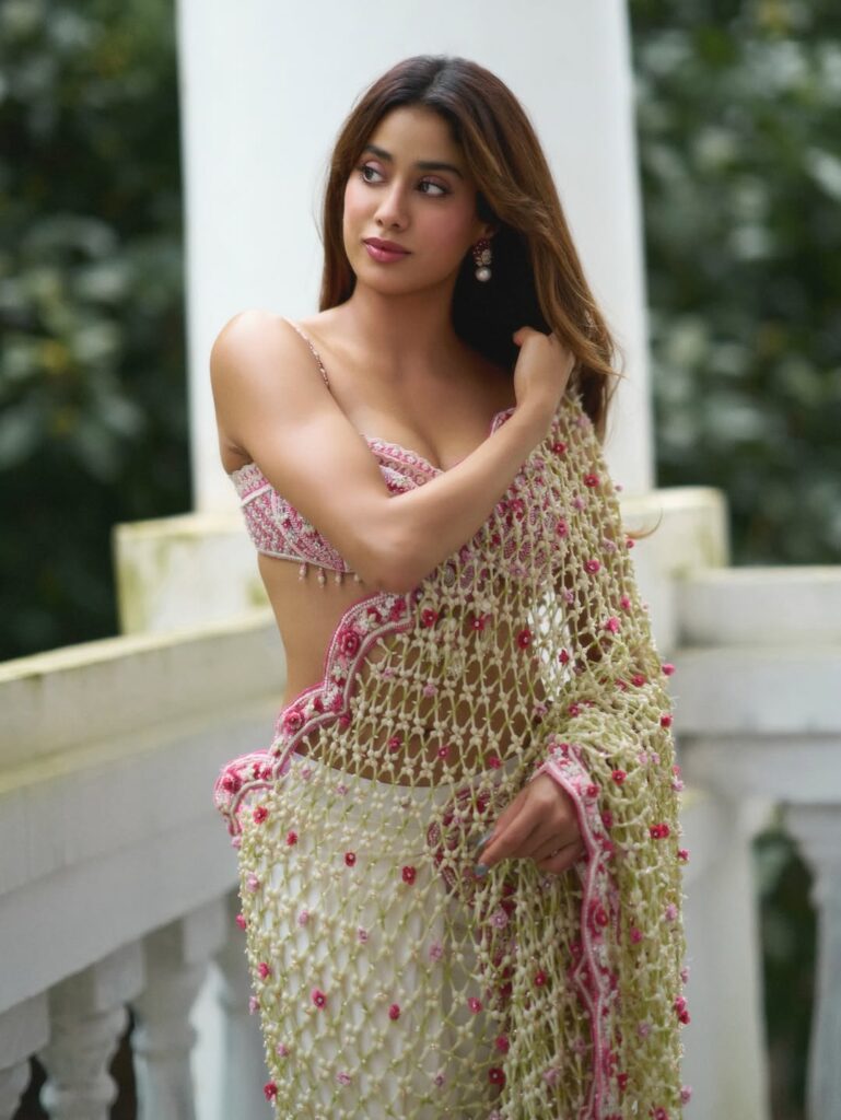 Janhvi Kapoor Stuns in Floral Bheegi Saree Photoshoot 5 Janhvi Kapoor 2