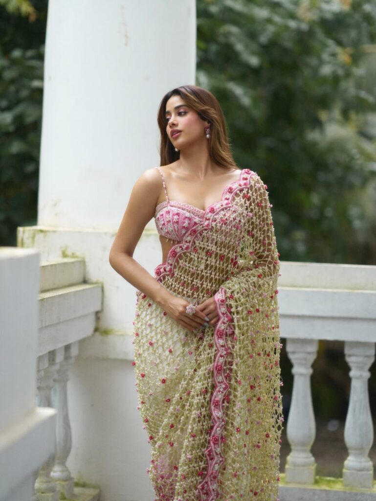 Janhvi Kapoor Stuns in Floral Bheegi Saree Photoshoot 4 Janhvi Kapoor 3