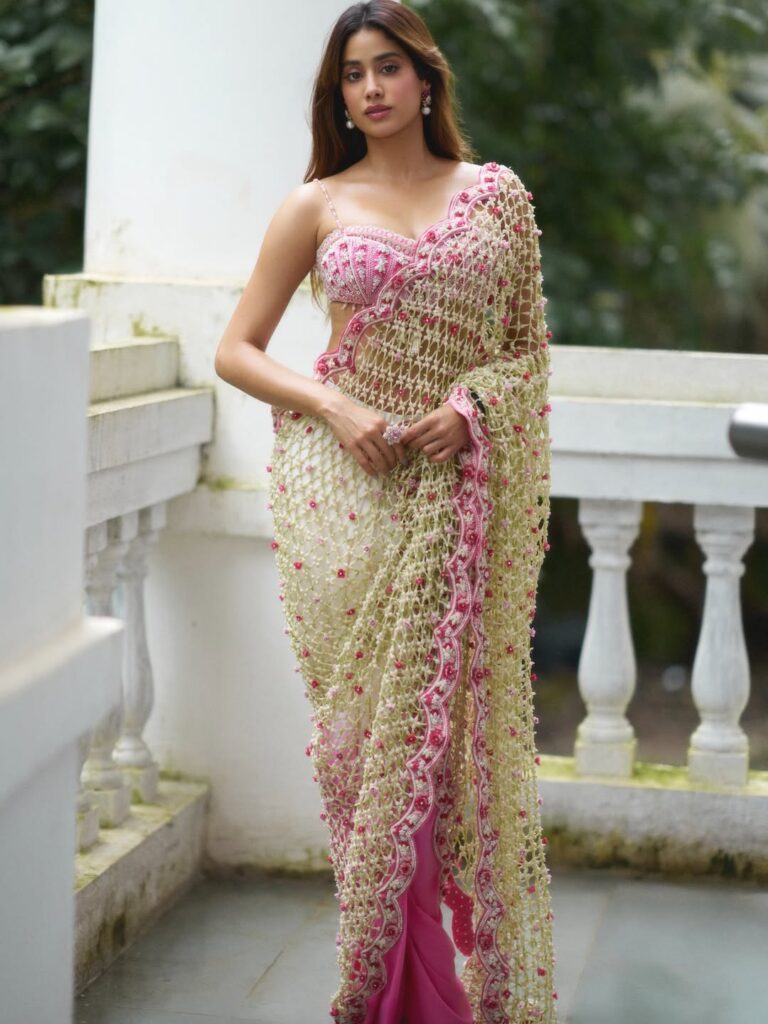 Janhvi Kapoor Stuns in Floral Bheegi Saree Photoshoot 3 Janhvi Kapoor 4