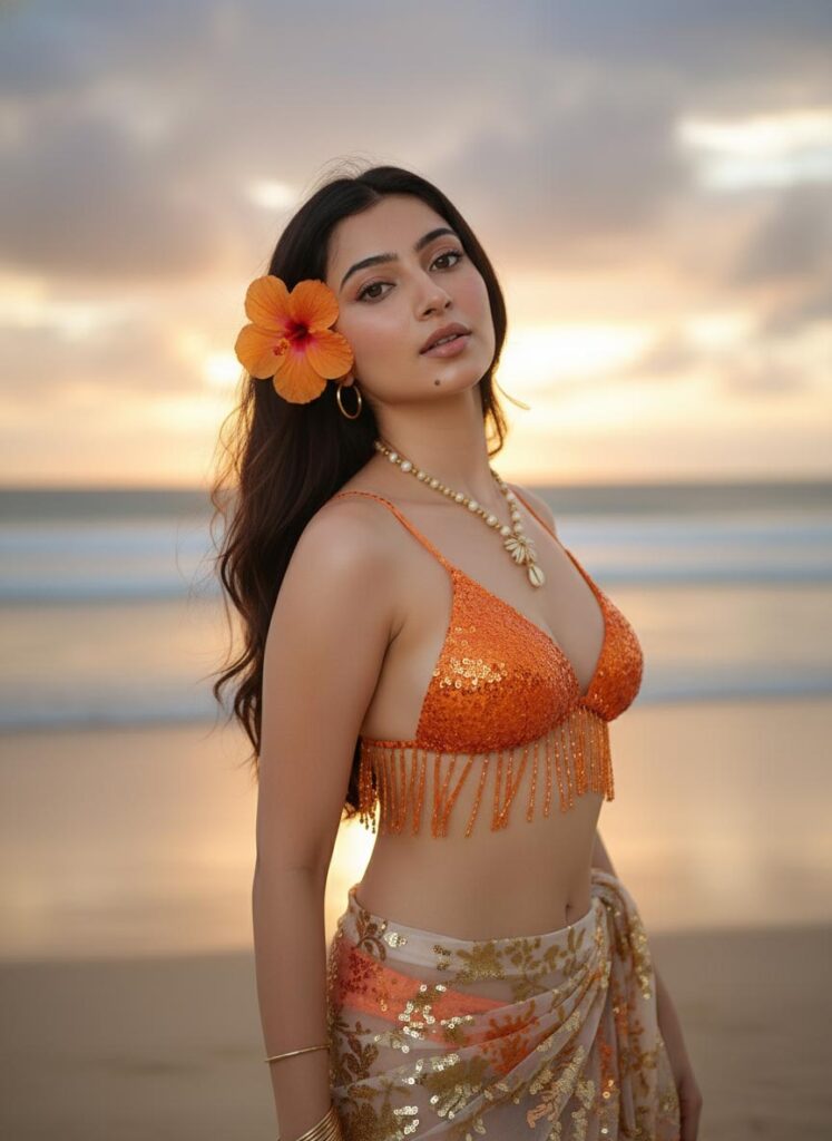 Sara Arjun Sun Kissed Beach Bikini Look Golden Hour Photoshoot 