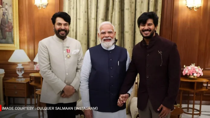dulquer salmaan with narendra modi