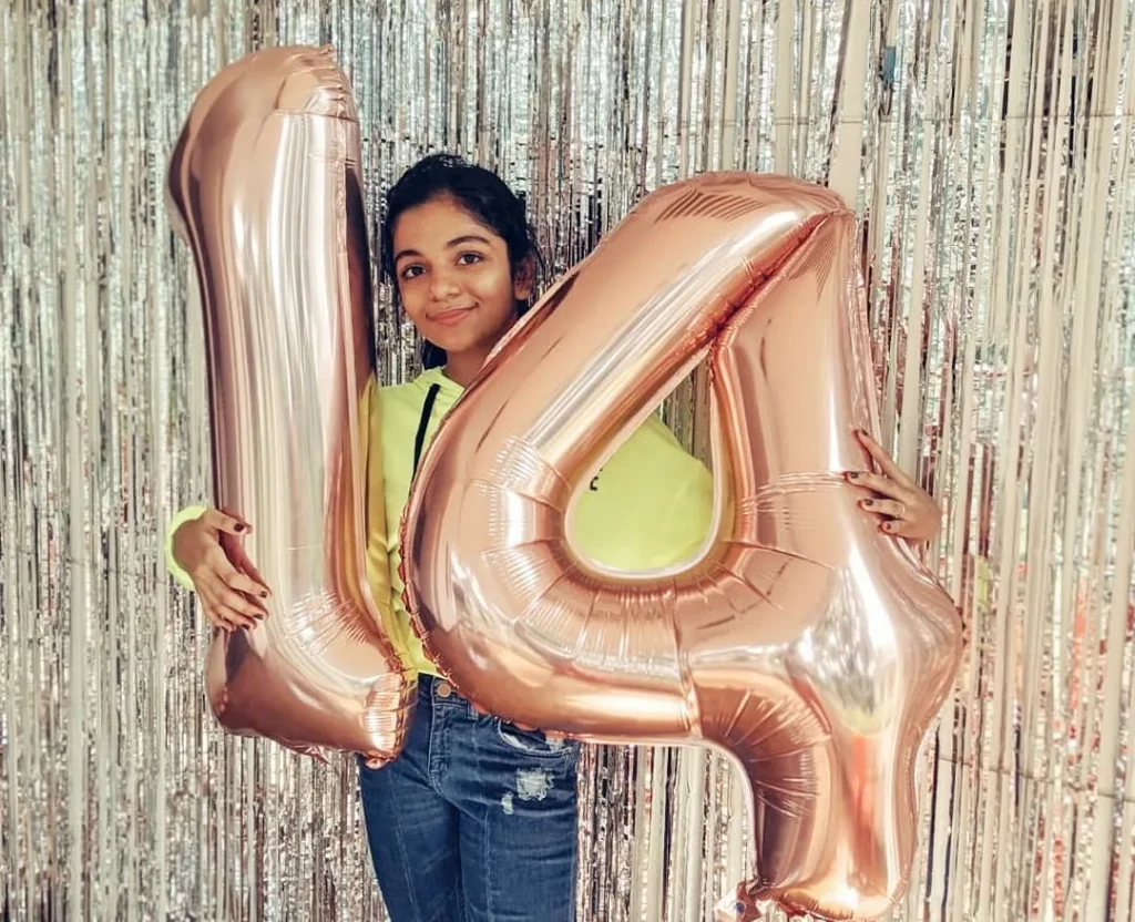 hansika krishna childhood photo 14th Birth day