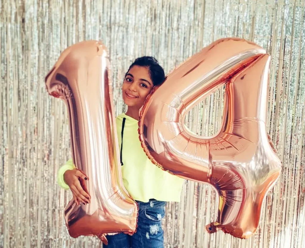 hansika krishna childhood photo 14th Birth day